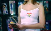 Club Seventeen Laura 113963 Teenage cutie stuffing a dildo up her bum in a sex shop
