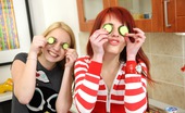 Club Seventeen Jessica Neight 114390 Lesbian teen girls wearing cucumber slices as cool glasses

