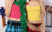 Club Seventeen 116472 Two Christmas girls showing their thight and wet pussies
