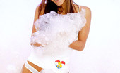 Club Seventeen Melisa 116958 Cute brunette girl showing her perky teenie boobs in foam
