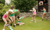 Club Seventeen Heather Wild 116990 Six naughty teens armed with waterpistols shoot to fill
