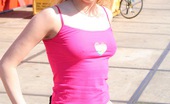 Club Seventeen Kitty 117320 Blonde Dutch teenager flashing her pink pussyhole outdoor
