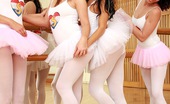 Club Seventeen Vanessa And Mellie And Priscilla And Nina 117325 Four cute lesbian girls practising their ballet lessons
