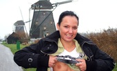 Club Seventeen Kelly 117662 Dutch teen girl flashing her tits in front of windmills
