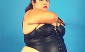BBW Sex Videos 119161 Huge Belly Fat Babe in Dominatrix Look Posing
