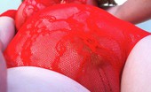 Lucy Ohara 119333 Wears Red Lace Body Suit That She Strips Off As She Rides Her Cock Toy
