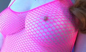 Lucy Ohara 119337 Wears Tight Neon Pink Fishnets While She Cums Hard With Her Pink Dildo
