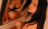 Katie Fey mirror Cute Teen Model Plays With Mirror
