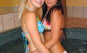 Christine Young And Cute Angie 121804 Two young lesbians getting wet and naughty in a hot Jacuzzi
