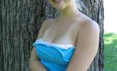 Christine Young Pretty blonde teen girl Christine Young posing in a park
