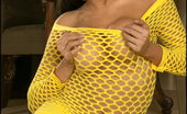 I Like the Toys Foxes.com Lucia Tovar 121919 Virgin like Labia of Latina in Yellow Fishnet
