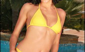 In Deep at Pool Foxes.com Aliz Leeds 122027 Yellow Bikini Large Labia Nice Clit Poolside
