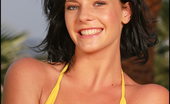 In Deep at Pool Foxes.com Aliz Leeds 122027 Yellow Bikini Large Labia Nice Clit Poolside
