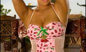 Hot Butt Big Boobies Foxes.com Nancy Erminia 122391 Exotic Cherry Blossom Corset Lingerie
