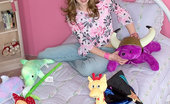 Little April 123524 Gets Home From Play And She Gets Very Horny!
