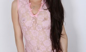 Alluring Vixens Ashley C. 124030 Vixen Ashley C. Loves To Tease In Her Semi Sheer Pink Rose Top
