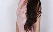Alluring Vixens Ashley C. 124030 Vixen Ashley C. Loves To Tease In Her Semi Sheer Pink Rose Top
