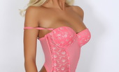 Alluring Vixens Bonus Vixens 124116 Busty Blonde Vixen Alysson Teases In A Tight Lowcut Pink Corset That Barely Contains Her Big Tits

