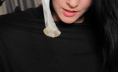 Strapon Cum 125656 Horny Babe In Black Pantyhose Fills A Condom With Cum Then Drinks It Down
