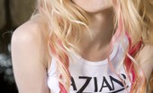 Aziani 140105 Cute And Adorable Blonde, Jayme Langford, Is Looking Mighty Fine In Her Aziani Gear. Her Petite Little Body Looks Yummy In Her Very Small Tank Top And Tight Panties!
