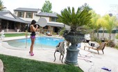 Aziani 140424 Behind The Scenes With Gorgeous Busty Brunette, Evelin Rain! Getting Pretty, Striping Off Her Bikini, Posing Nude With That Gorgeous Body And Masturbating.
