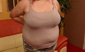 BBW Hunter 144205 Majestic Beauty Reyna In Naked For The Camera And Plays With Her Queen Size Milk Jugs
