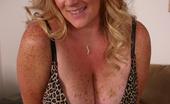 BBW Hunter 144238 This Pretty Blonde BBW Named Deedra Strips Off Her Clothes For The Camera To Unleash Her Huge Rack
