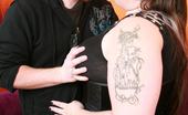 BBW Hunter 144313 Naughty Plumper Menoly Has A Mischievous Look In Her Face While She Flashes Her Enormous Knockers
