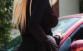 Lucy Zara 145114 Naughty Car Flashing In Public In A Skin Tight Dress With No Underwear On
