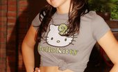 Pamela Spice 149117 Pamela Spreads It In Her Hello Kitty Shirt
