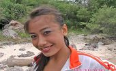 Thainee 150245 Tiny Thai Girl Walks Around A Private Beach And Sucks Cock
