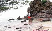 Thainee 150245 Tiny Thai Girl Walks Around A Private Beach And Sucks Cock
