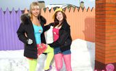 Young Busty Anita & Maya 153848 Horny Teenage Cuties With Big Funbags Build A Huge Snow Cock

