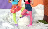 Young Busty Anita & Maya 153848 Horny Teenage Cuties With Big Funbags Build A Huge Snow Cock
