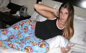 True Amateur Models JC 161871 Amateur Nude Freckled Face Teen In Blue Pajamas
