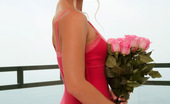Ron Harris Jana Foxy 162365 Glam Babe Kara Duhe In Her Skimpy, Pink Dress On The Terrace Showing Her Pink Panties
