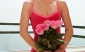 Ron Harris Jana Foxy 162365 Glam Babe Kara Duhe In Her Skimpy, Pink Dress On The Terrace Showing Her Pink Panties
