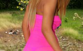 Tania Spice 168807 Wears A Tight Pink Dress And Has A Little Ladybug Vibrator That She Has Some Fun With
