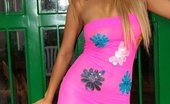 Tania Spice 168819 Wears A Tight Little Pink Dress That Hugs All Her Curves
