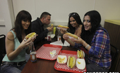 Bangbros Network 172433 The Ladies Enter A Hot Dog Eating Contest! What Most Would Expect; They Dominate The Competition Because Of All There Practice.
