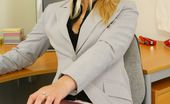 Only Opaques Lauren Hurley Stunning Blonde Office Girl Shows Off Her Sexy Pantyhose.
