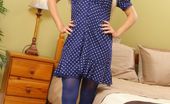 Only Opaques Michelle Moist 174494 Kinky Blonde Teases Her Way Out Of Her Cute Blue Summer Dress And Flashes Her White Lingerie.
