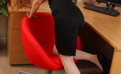 Only Secretaries Beth C 174823 Beth Looking Smart In This Sophisticated Black Dress And White Hosiery.
