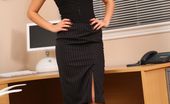 Only Secretaries Darcy 174860 Darcy Looks Beautiful In Her Black Lace Top And Tight Pencil Skirt.
