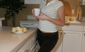 My Wife Ashley 175784 Ashley In The Kitchen Making Muffins And Drinking Coffee
