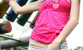 Selina 18 179362 Cute Teen Shows Her Small Features At The Park
