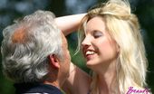 Beauty And The Senior Sandra & Bruce 180495 Horny Blonde Beauty Gets Fucked Outdoor By An Older Male
