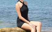 Erotic Beauty Angie T Aztek On The Beach 1 189109 Beautiful Angie T Slips Out Of A Black Halter And Spreads Herself On The Rocks.
