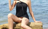 Erotic Beauty Angie T Aztek On The Beach 1 189109 Beautiful Angie T Slips Out Of A Black Halter And Spreads Herself On The Rocks.
