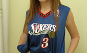 Spunky Angels Amy 189235 Amy Loves To Tease You In Her Sixers Jersey Amysixers
